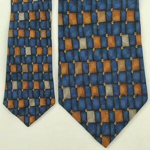 JZ Richards Blue Geometric Silk Tie 58 3 7/8‎